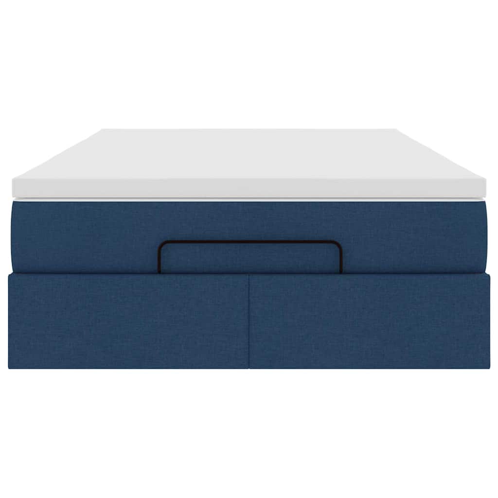 Ottoman-Bett mit Matratze Blau 120x190 cm Stoff