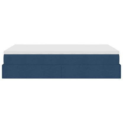 Ottoman-Bett mit Matratze Blau 120x190 cm Stoff