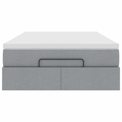 Ottoman-Bett mit Matratze Hellgrau 120x200 cm Stoff
