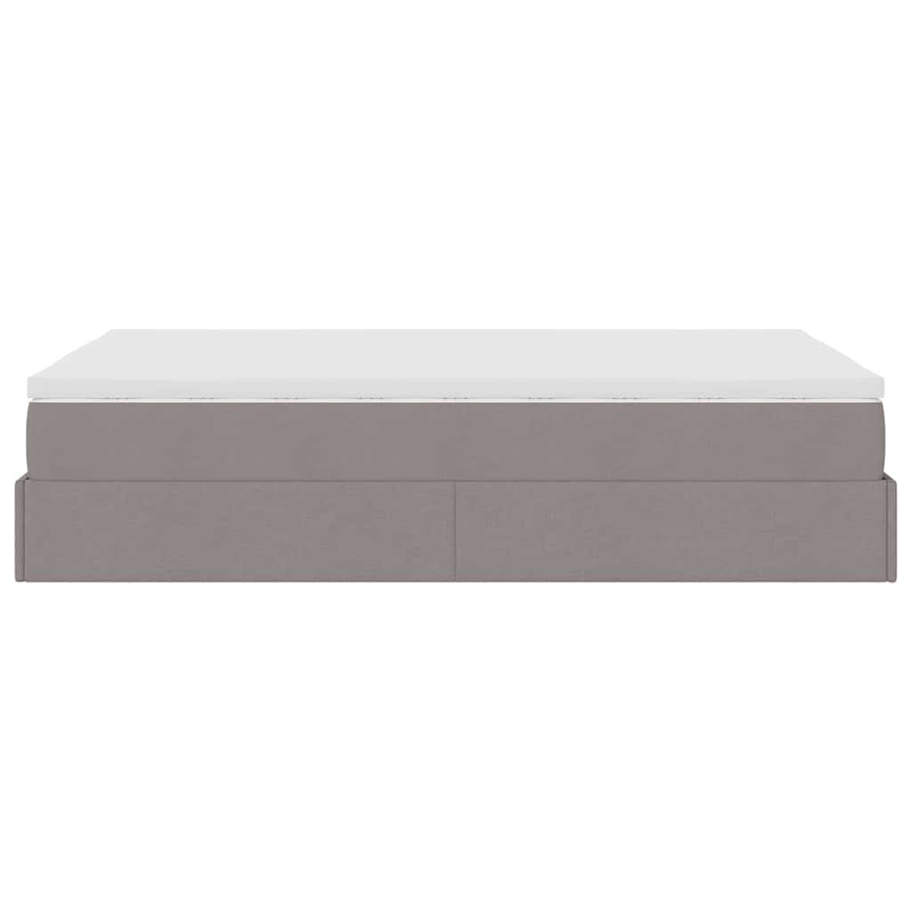 Ottoman-Bett mit Matratze Taupe 120x200 cm Stoff
