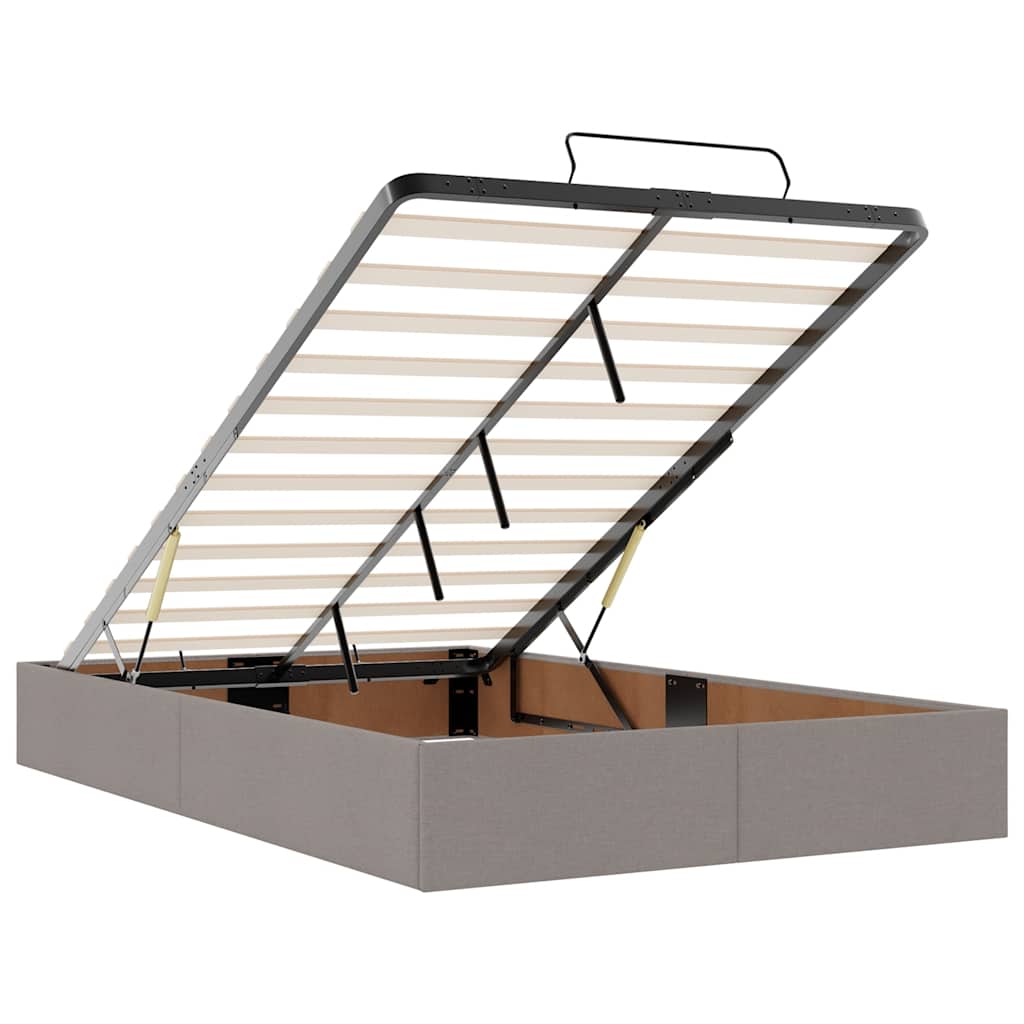 Ottoman-Bett mit Matratze Taupe 120x200 cm Stoff