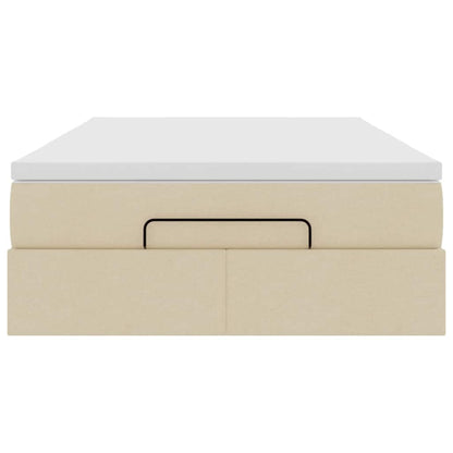 Ottoman-Bett mit Matratze Creme 120x200 cm Stoff