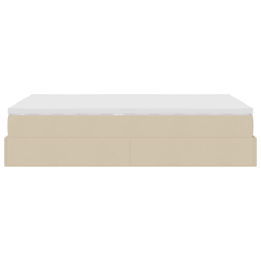 Ottoman-Bett mit Matratze Creme 120x200 cm Stoff
