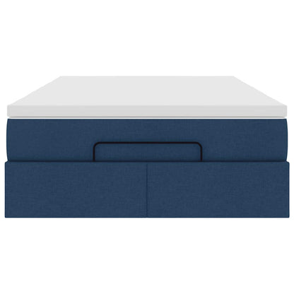 Ottoman-Bett mit Matratze Blau 120x200 cm Stoff