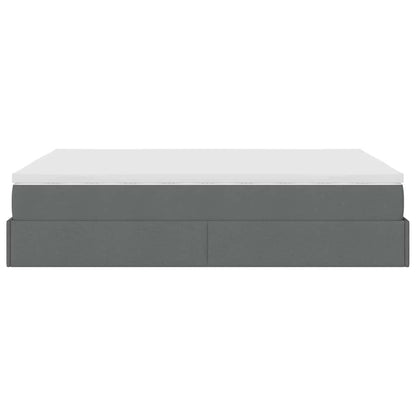 Ottoman-Bett mit Matratze Dunkelgrau 140x190 cm Stoff