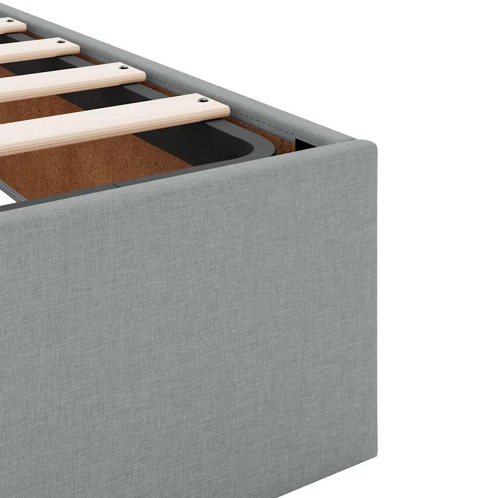 Ottoman-Bett mit Matratze Hellgrau 140x200 cm Stoff