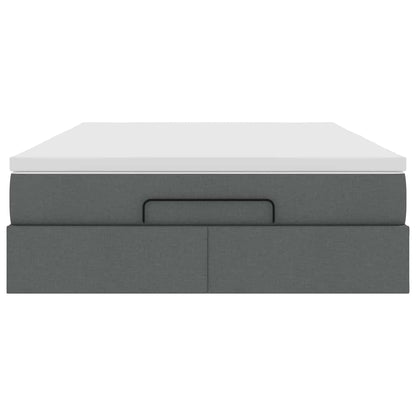 Ottoman-Bett mit Matratze Dunkelgrau 140x200 cm Stoff