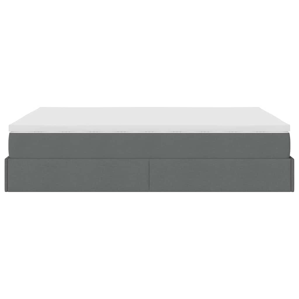 Ottoman-Bett mit Matratze Dunkelgrau 140x200 cm Stoff