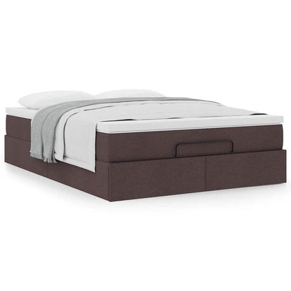 Ottoman-Bett mit Matratze Dunkelbraun 140x200 cm Stoff