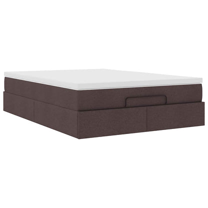 Ottoman-Bett mit Matratze Dunkelbraun 140x200 cm Stoff