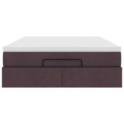 Ottoman-Bett mit Matratze Dunkelbraun 140x200 cm Stoff