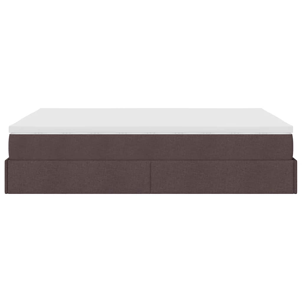 Ottoman-Bett mit Matratze Dunkelbraun 140x200 cm Stoff