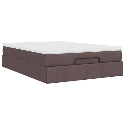 Ottoman-Bett mit Matratze Dunkelbraun 140x200 cm Stoff