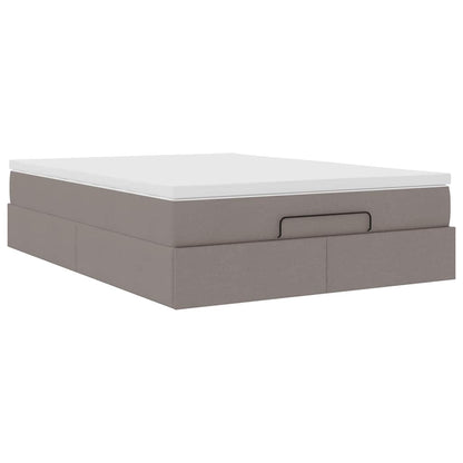 Ottoman-Bett mit Matratze Taupe 140x200 cm Stoff