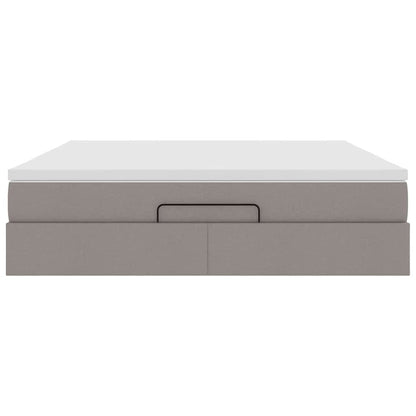 Ottoman-Bett mit Matratze Taupe 160x200 cm Stoff