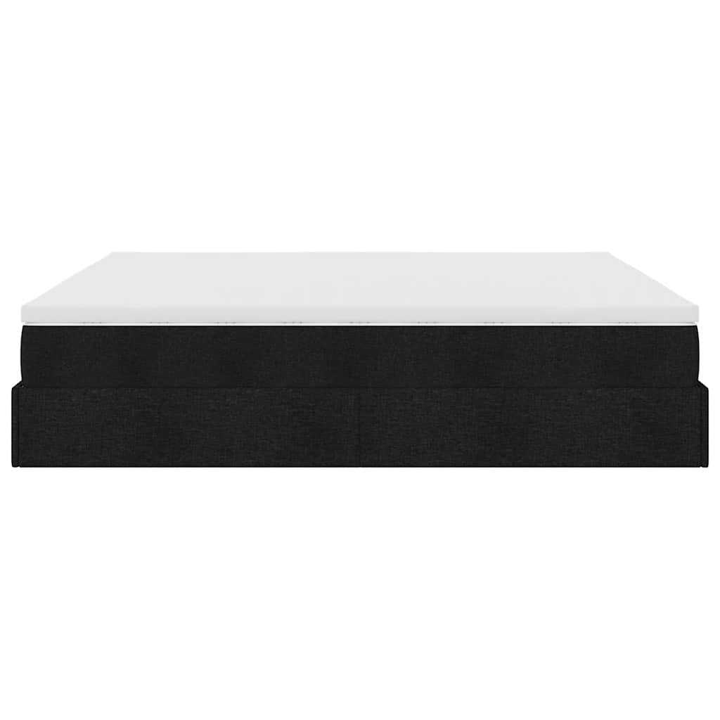 Ottoman-Bett mit Matratze Schwarz 180x200 cm Stoff