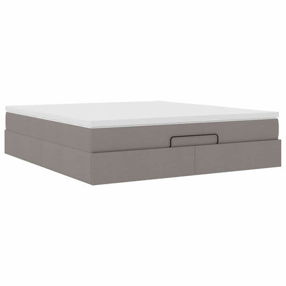 Ottoman-Bett mit Matratze Taupe 180x200 cm Stoff