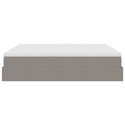 Ottoman-Bett mit Matratze Taupe 180x200 cm Stoff