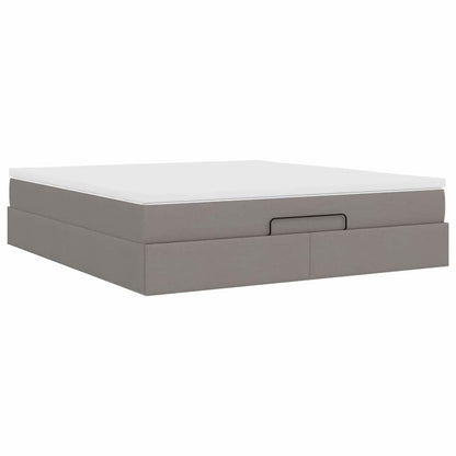 Ottoman-Bett mit Matratze Taupe 180x200 cm Stoff