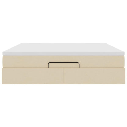 Ottoman-Bett mit Matratze Creme 180x200 cm Stoff