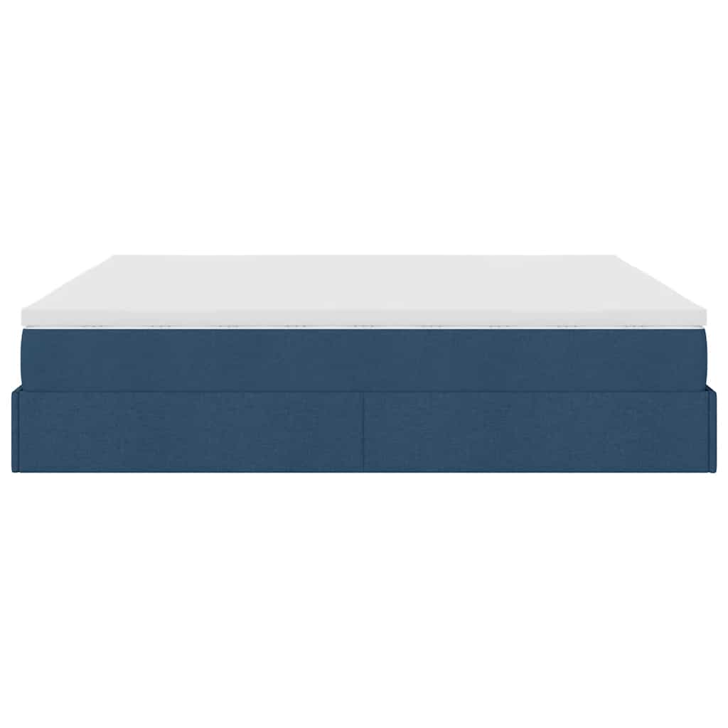Ottoman-Bett mit Matratze Blau 180x200 cm Stoff