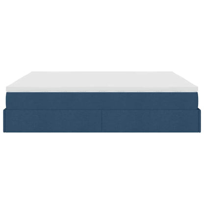 Ottoman-Bett mit Matratze Blau 180x200 cm Stoff