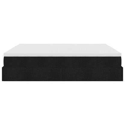 Ottoman-Bett mit Matratzen Schwarz 200x200 cm Stoff