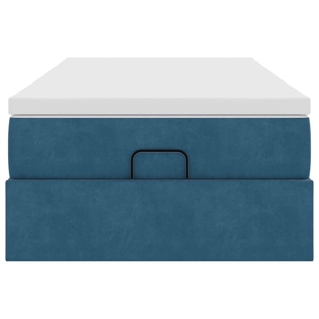 Ottoman-Bett mit Matratze Dunkelblau 90x190 cm Samt