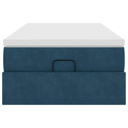 Ottoman-Bett mit Matratze Dunkelblau 90x190 cm Samt