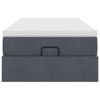 Ottoman-Bett mit Matratze Dunkelgrau 90x200 cm Samt