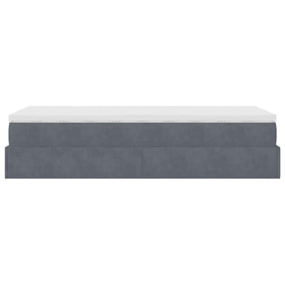 Ottoman-Bett mit Matratze Dunkelgrau 90x200 cm Samt