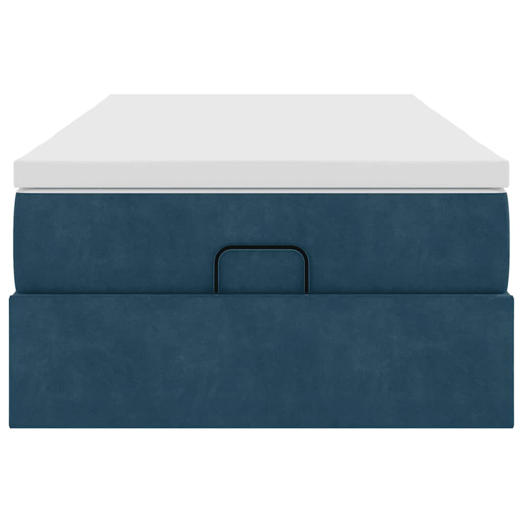 Ottoman-Bett mit Matratze Dunkelblau 100x200 cm Samt