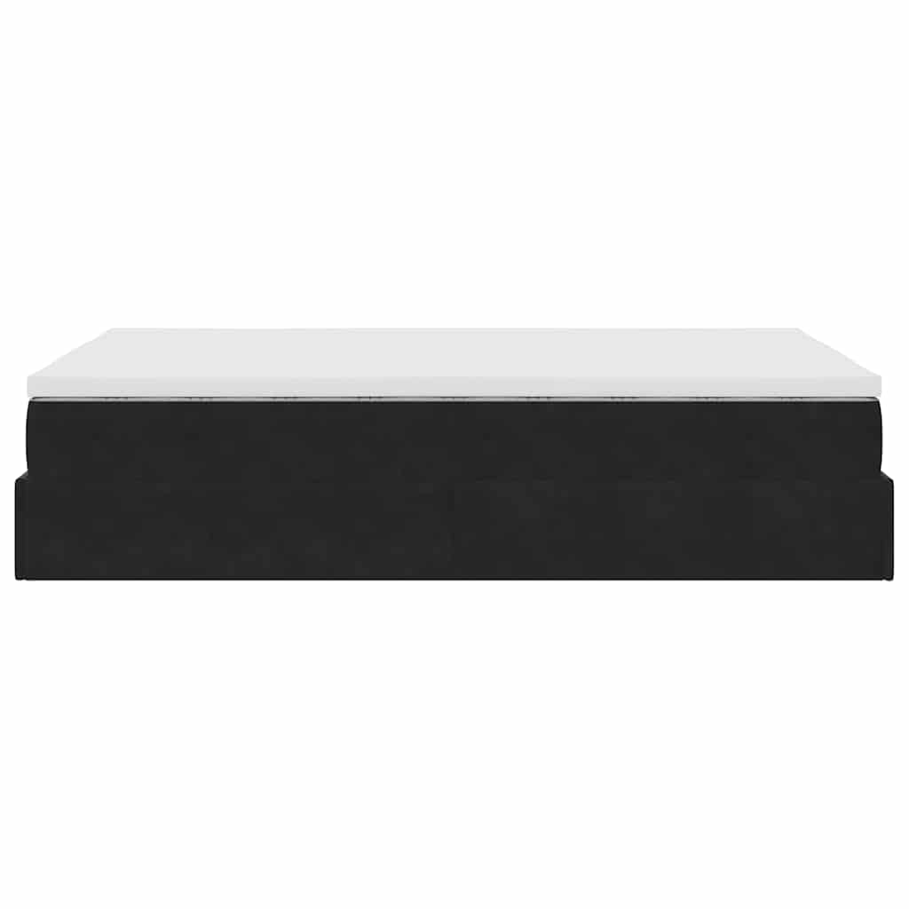 Ottoman-Bett mit Matratze Schwarz 120x200 cm Samt