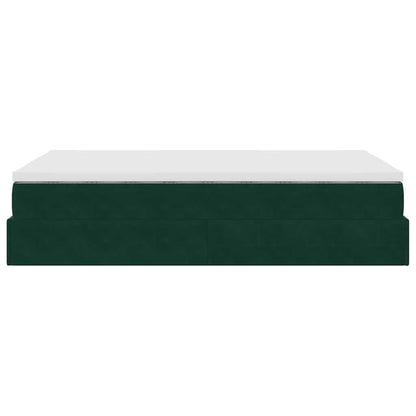 Ottoman-Bett mit Matratze Dunkelgrün 120x200 cm Samt