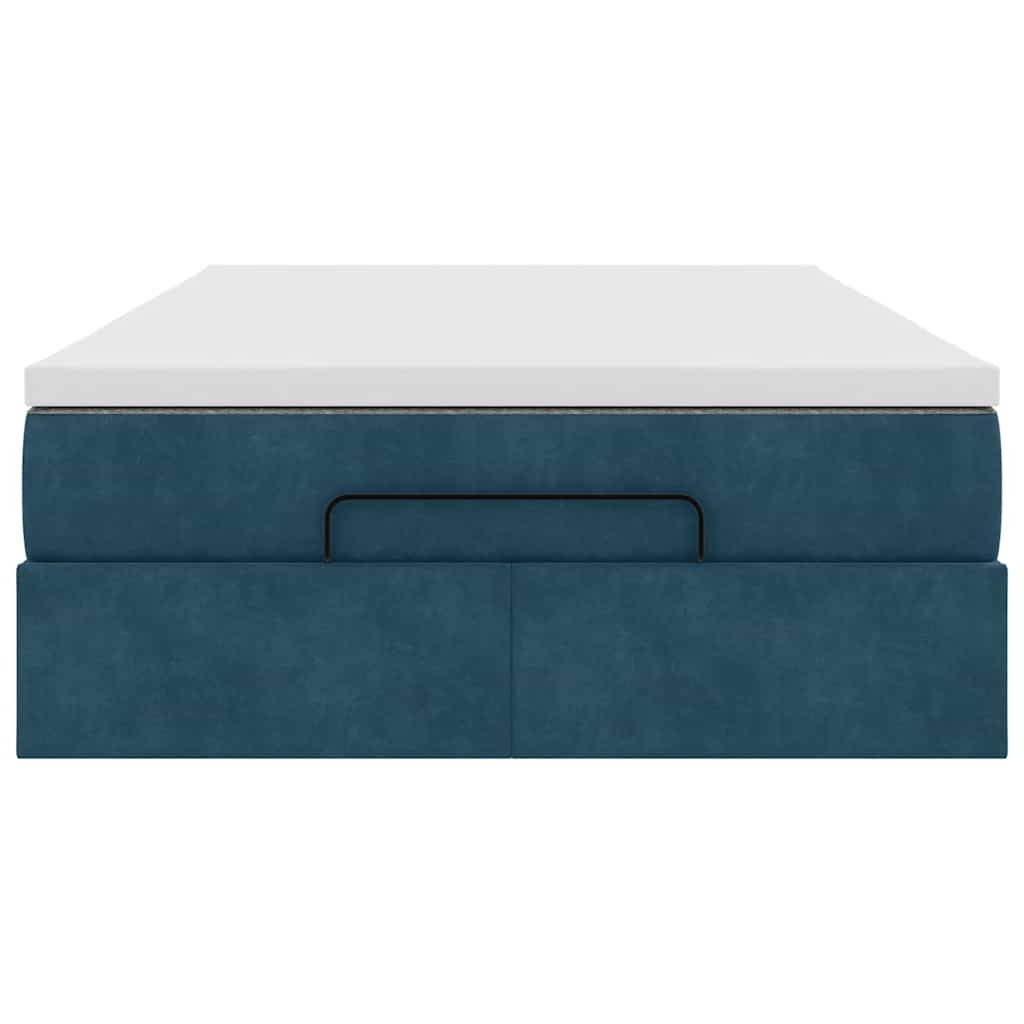 Ottoman-Bett mit Matratze Dunkelblau 120x200 cm Samt