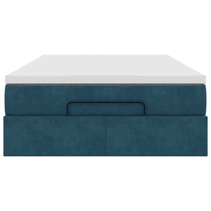 Ottoman-Bett mit Matratze Dunkelblau 120x200 cm Samt