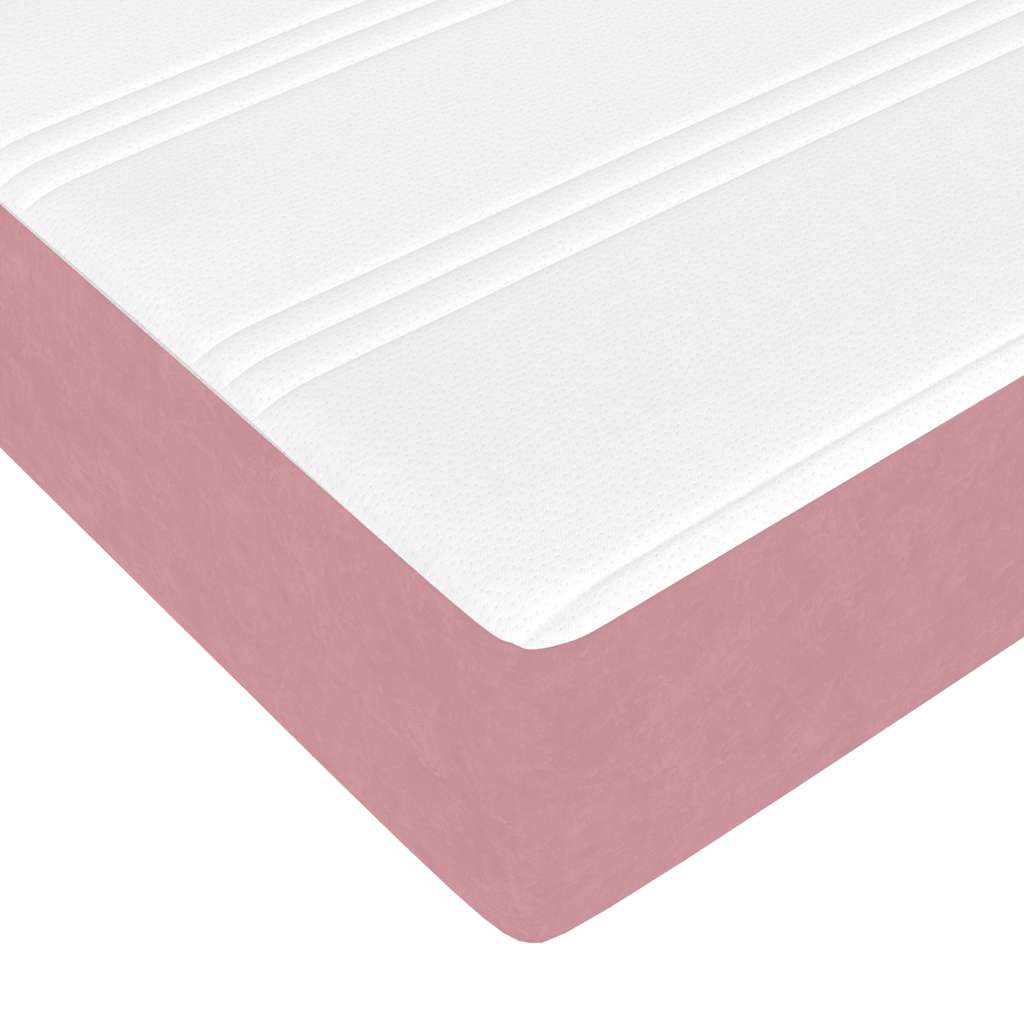 Ottoman-Bett mit Matratze Rosa 120x200 cm Samt