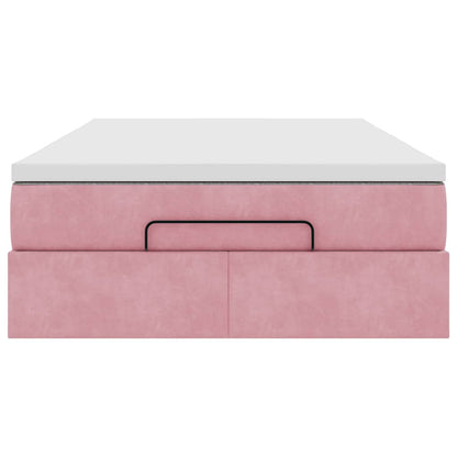 Ottoman-Bett mit Matratze Rosa 120x200 cm Samt