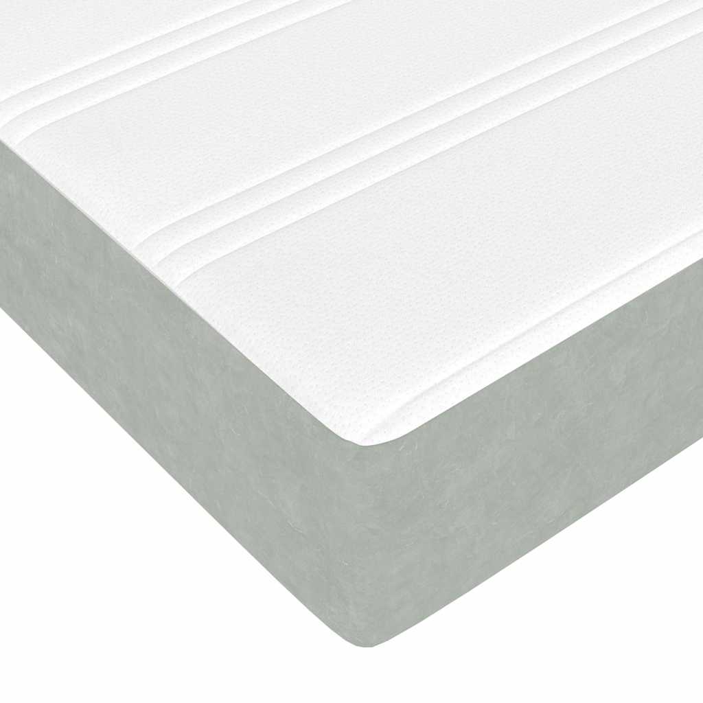 Ottoman-Bett mit Matratze Hellgrau 140x200 cm Samt