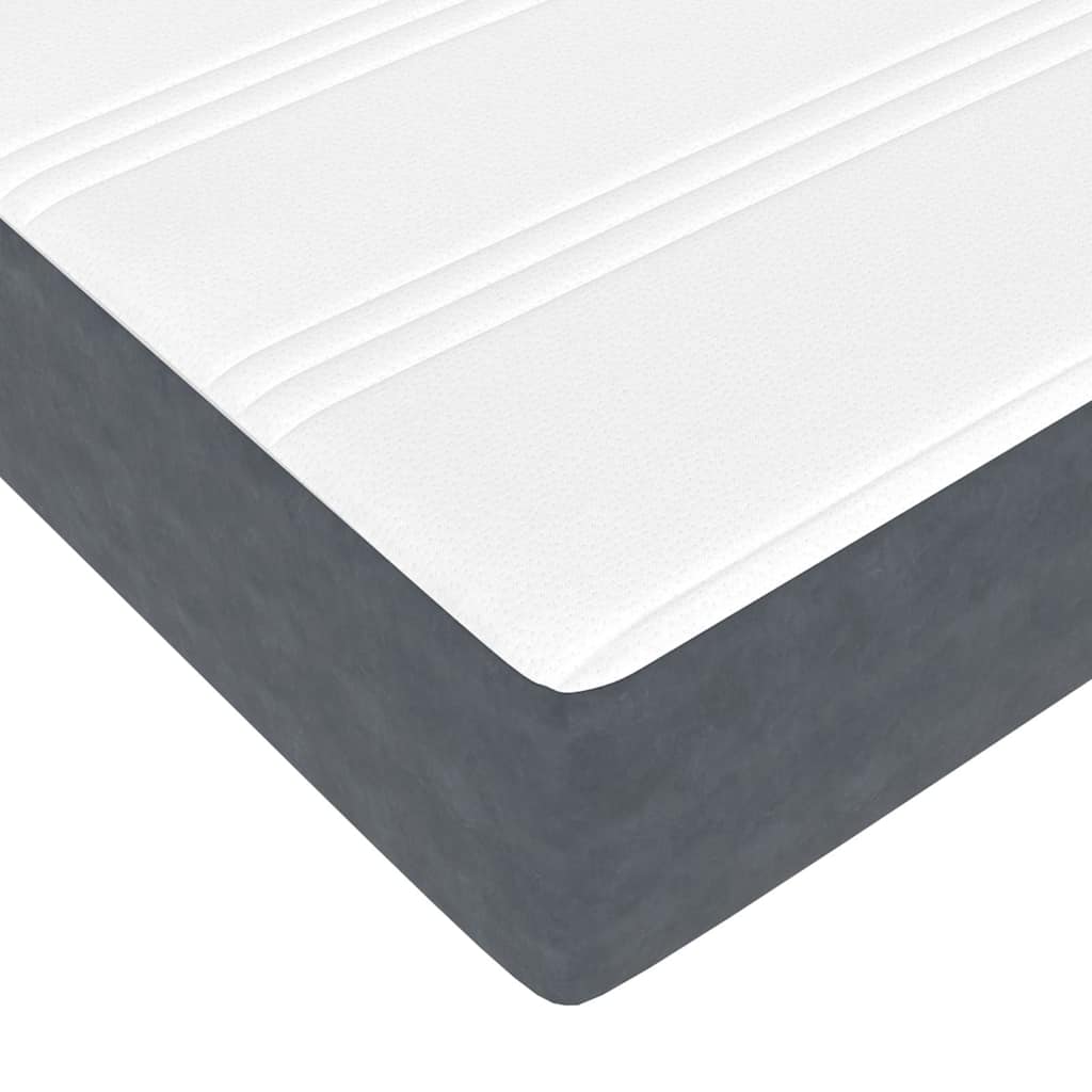 Ottoman-Bett mit Matratze Dunkelgrau 140x200 cm Samt