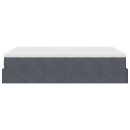Ottoman-Bett mit Matratze Dunkelgrau 140x200 cm Samt