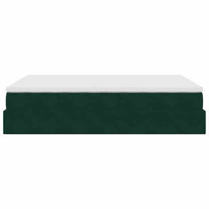 Ottoman-Bett mit Matratze Dunkelgrün 140x200 cm Samt