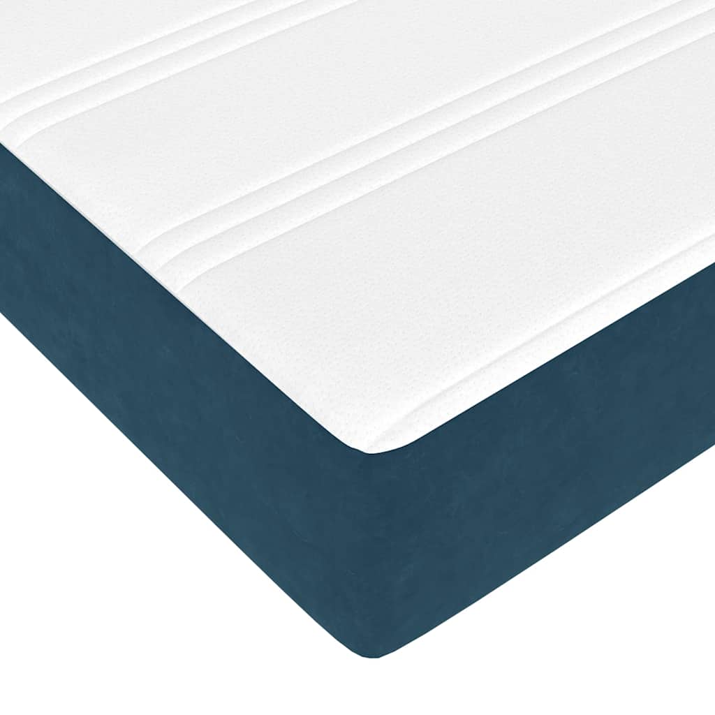 Ottoman-Bett mit Matratze Dunkelblau 140x200 cm Samt