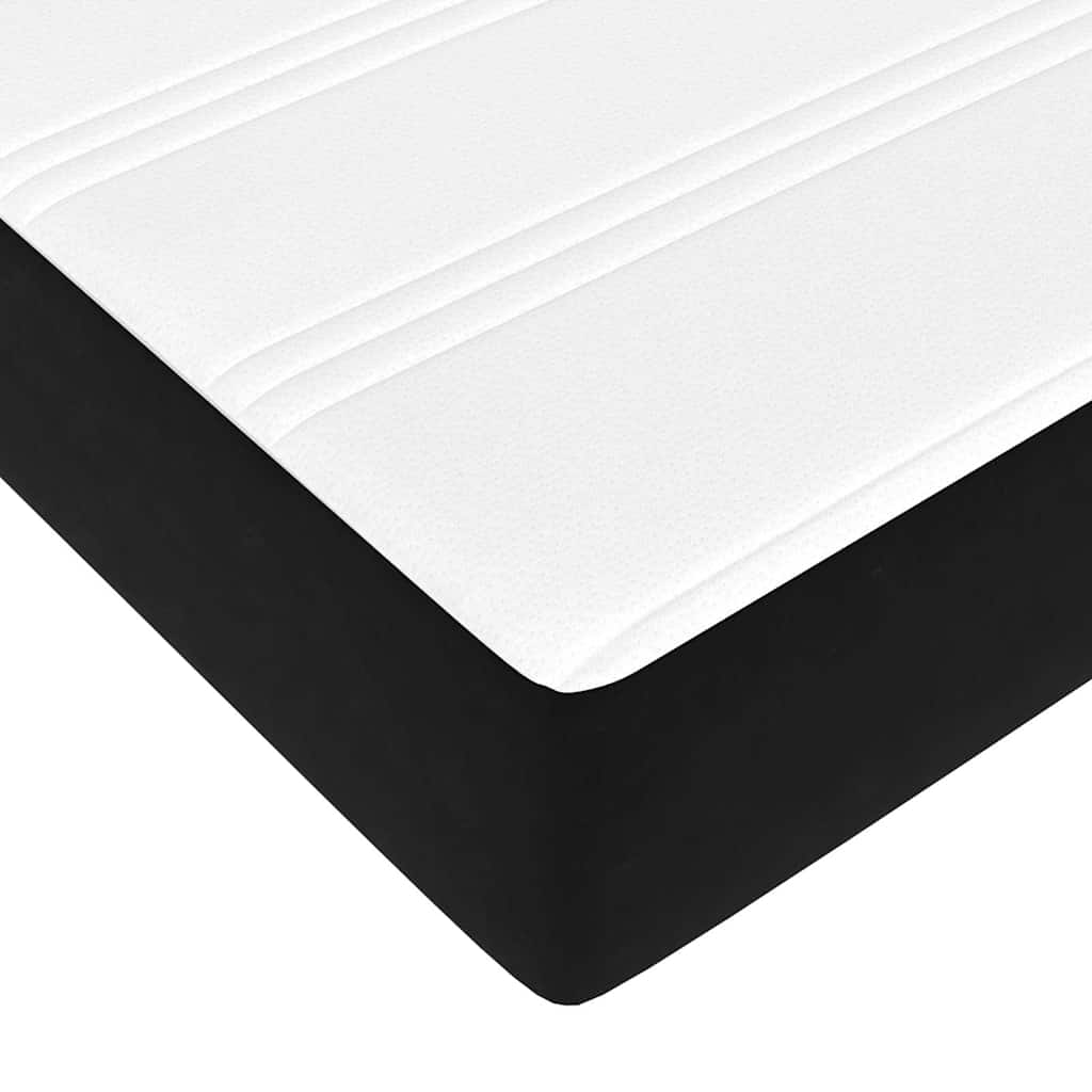 Ottoman-Bett mit Matratze Schwarz 160x200 cm Samt