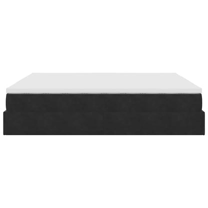 Ottoman-Bett mit Matratze Schwarz 160x200 cm Samt