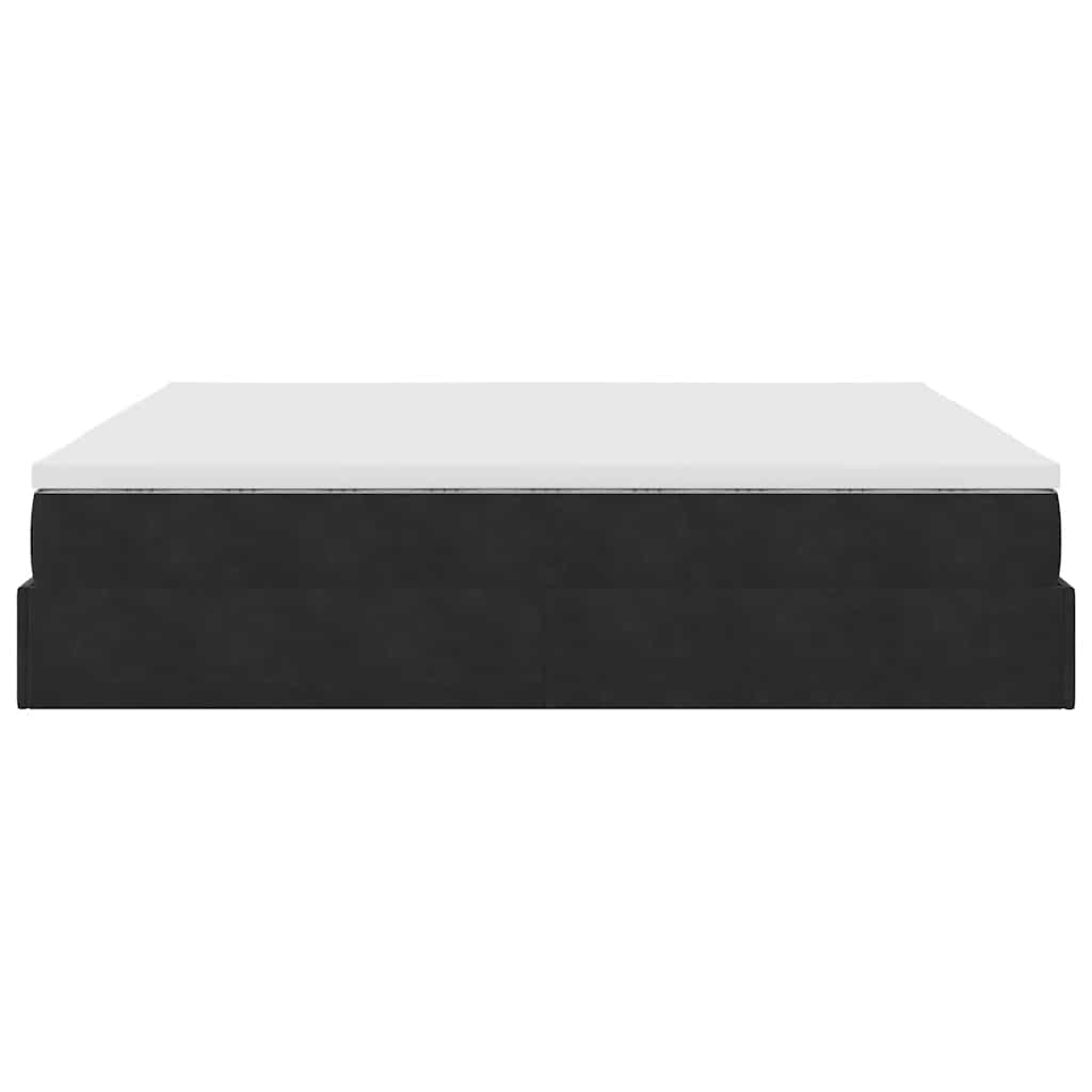 Ottoman-Bett mit Matratze Schwarz 180x200 cm Samt