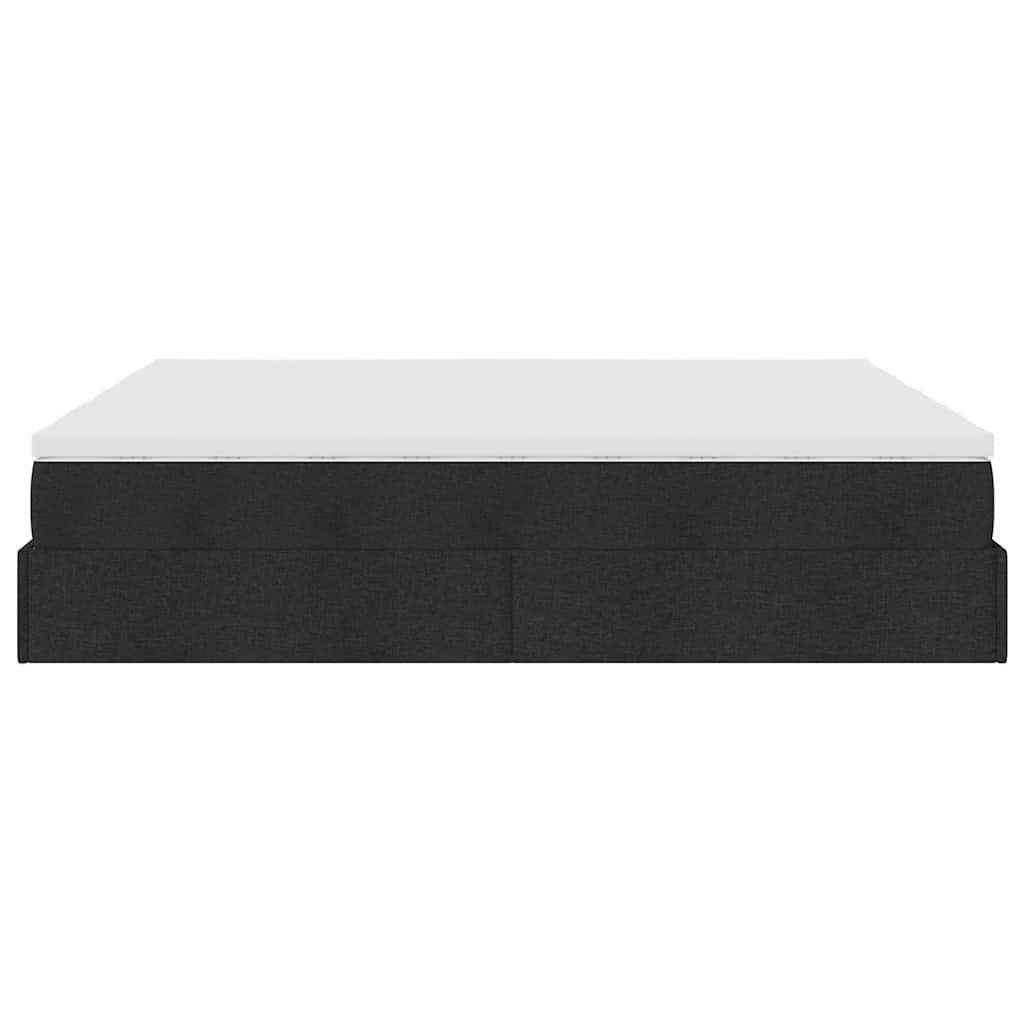 Ottoman bed with mattresses black 200x200 cm fabric