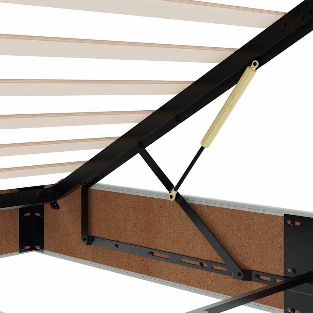 Ottoman-Bett mit Matratzen Dunkelgrau 160x200 cm Samt