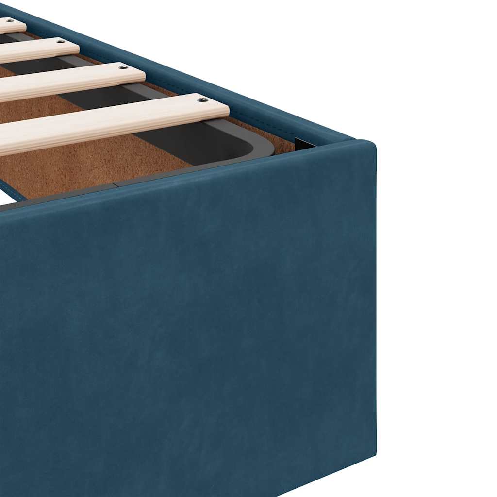 Ottoman-Bett mit Matratzen Dunkelblau 180x200 cm Samt