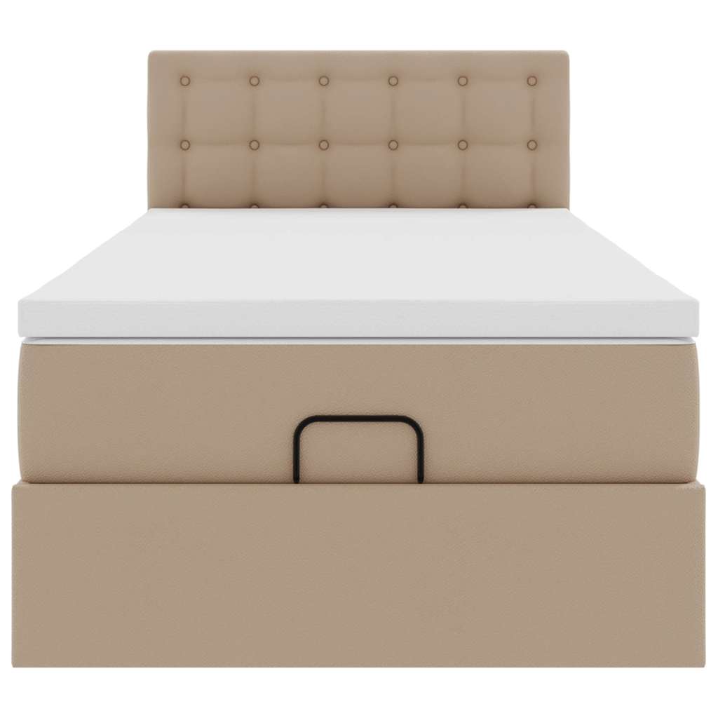 Ottoman-Bett mit Matratze Cappuccino-Braun 90x200 cm Kunstleder